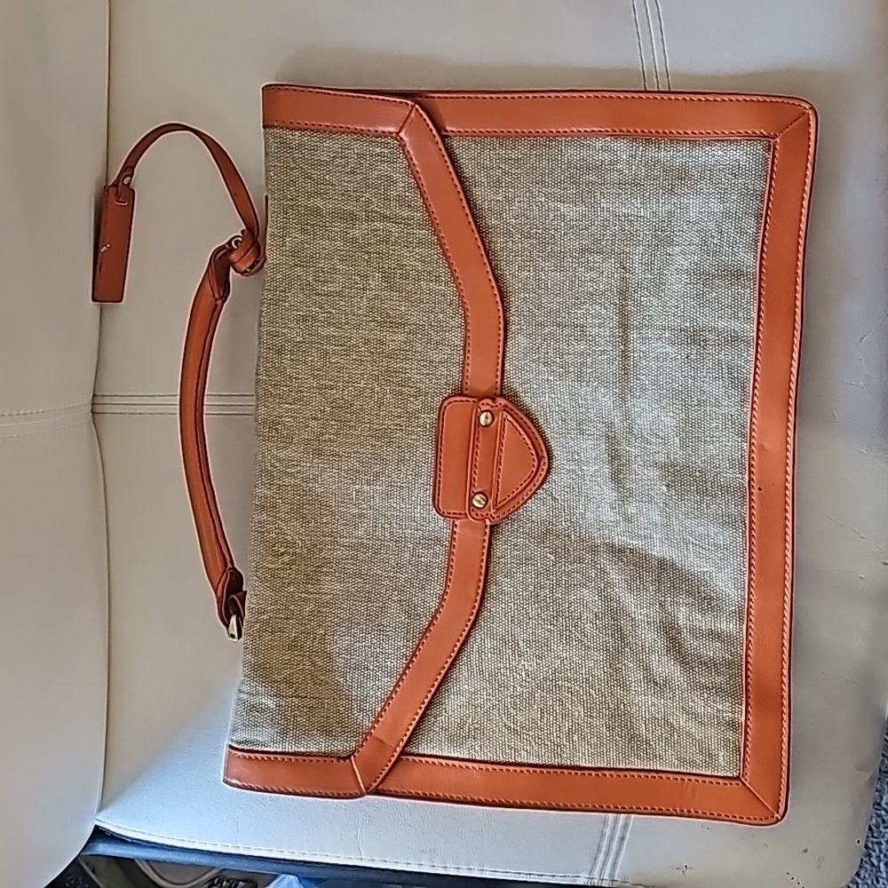 GHARANI ŠTROK Canvas Bag with Leather Trim